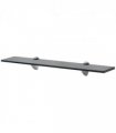 vidaXL Floating Shelf Glass 60x20 cm 8 mm — Colour: black, Size: 60 x 20 cm