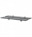 vidaXL Floating Shelf | Set of 2 | Black | Tempered safety glass, Zinc alloy — Size: 60 x 20 cm