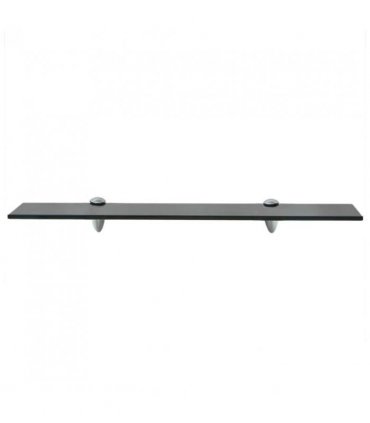 vidaXL Floating Shelf | Set of 2 | Black | Tempered safety glass, Zinc alloy — Size: 60 x 20 cm