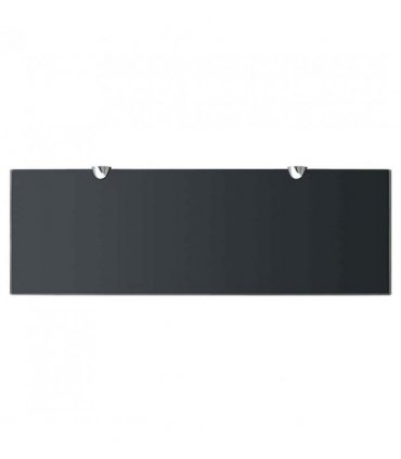 vidaXL Floating Shelf | Set of 2 | Black | Tempered safety glass, Zinc alloy — Size: 60 x 20 cm