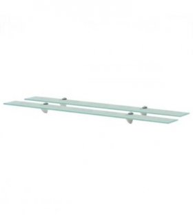 vidaXL Floating Shelves 2 pcs Glass 100x20 cm 8 mm — Colour: transparent, Size: 100 x 20 cm
