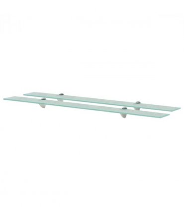 vidaXL Floating Shelves 2 pcs Glass 100x20 cm 8 mm — Colour: transparent, Size: 100 x 20 cm