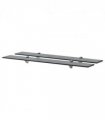 vidaXL Floating Shelf | Set of 2 | Black | Tempered safety glass, Zinc alloy — Size: 80 x 20 cm