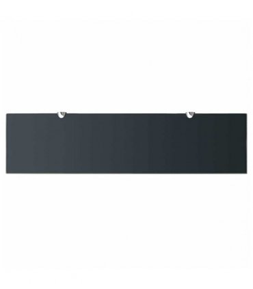 vidaXL Floating Shelf | Set of 2 | Black | Tempered safety glass, Zinc alloy — Size: 80 x 20 cm