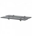 vidaXL Floating Shelf | Set of 2 | Black | Tempered safety glass | 50x20cm — Size: 50 x 20 cm
