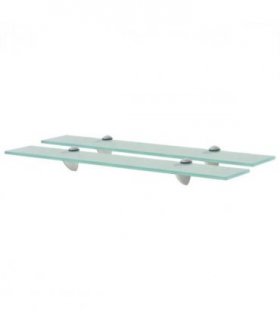 vidaXL Floating Shelves 2 pcs Glass 60x20 cm 8 mm — Colour: transparent, Size: 60 x 20 cm