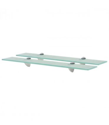 vidaXL Floating Shelves 2 pcs Glass 60x20 cm 8 mm — Colour: transparent, Size: 60 x 20 cm