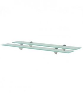 vidaXL Floating Shelves 2 pcs Glass 70x20 cm 8 mm — Colour: transparent, Size: 70 x 20 cm