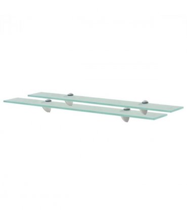 vidaXL Floating Shelves 2 pcs Glass 70x20 cm 8 mm — Colour: transparent, Size: 70 x 20 cm