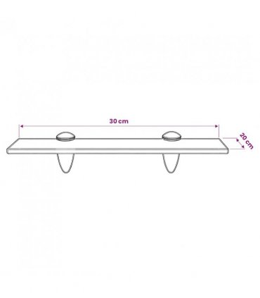 vidaXL Floating Shelf Glass 30x20 cm 8 mm — Colour: white, Size: 30 x 20 cm