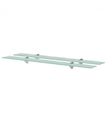vidaXL Floating Shelves 2 pcs Glass 90x20 cm 8 mm — Colour: transparent, Size: 90 x 20 cm
