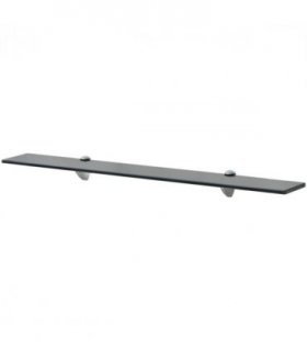 vidaXL Floating Shelf Glass 80x20 cm 8 mm — Colour: black, Size: 80 x 20 cm