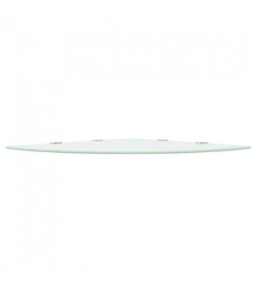 vidaXL Corner Shelf with Chrome Supports Glass White 45x45 cm — Size: 45 x 45 cm