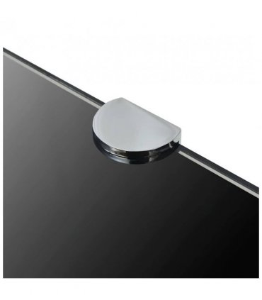 vidaXL Corner Shelf with Chrome Supports Glass Black 45x45 cm — Size: 45 x 45 cm