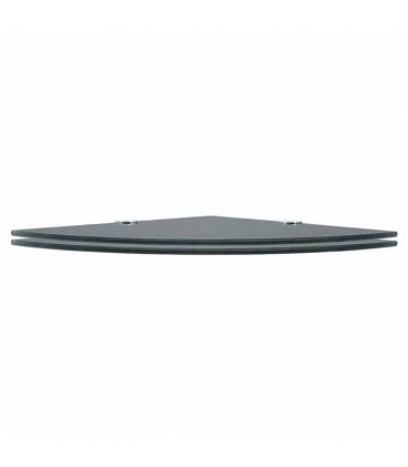 vidaXL Corner Shelves 2 pcs with Chrome Supports Glass Black 35x35 cm — Size: 35 x 35 cm