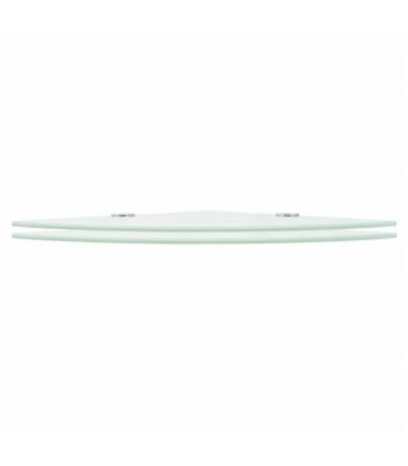 vidaXL Corner Shelves 2 pcs with Chrome Supports Glass White 35x35 cm — Size: 35 x 35 cm