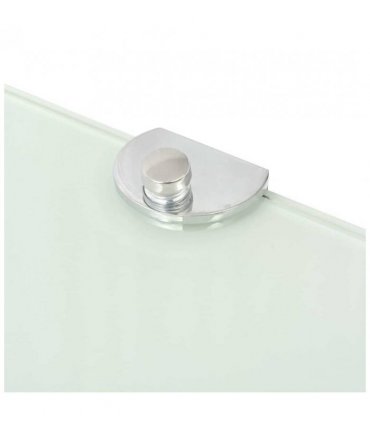 vidaXL Corner Shelves 2 pcs with Chrome Supports Glass White 35x35 cm — Size: 35 x 35 cm