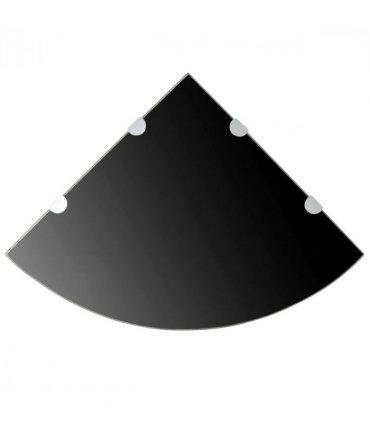 vidaXL Corner Shelf | Set of 2 | Black | Tempered glass | 45 x 45 cm