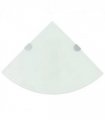 vidaXL Corner Shelf with Chrome Supports Glass White 25x25 cm — Size: 25 x 25 cm
