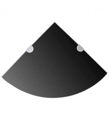 vidaXL Corner Shelf | Set of 2 | Black | Tempered safety glass | 25x25 cm — Size: 25 x 25 cm