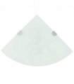 vidaXL Corner Shelf with Chrome Supports Glass White 35x35 cm — Size: 35 x 35 cm