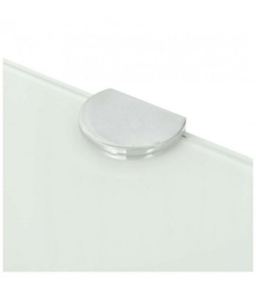 vidaXL Corner Shelf with Chrome Supports Glass White 35x35 cm — Size: 35 x 35 cm