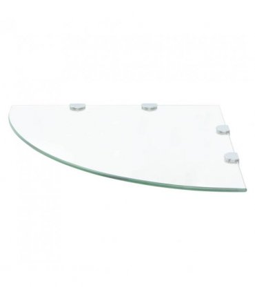 vidaXL Corner Shelves 2 pcs with Chrome Supports Glass Clear 45x45 cm — Colour: transparent, Size: 45 x 45 cm