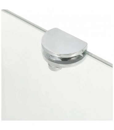 vidaXL Corner Shelves 2 pcs with Chrome Supports Glass Clear 45x45 cm — Colour: transparent, Size: 45 x 45 cm