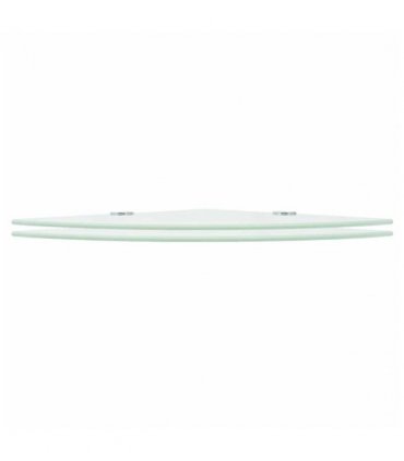 vidaXL Corner Shelves 2 pcs with Chrome Supports Glass White 25x25 cm — Size: 25 x 25 cm