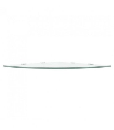 vidaXL Corner Shelf with Chrome Supports Glass Clear 45x45 cm — Colour: transparent, Size: 45 x 45 cm