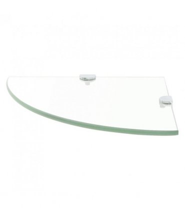 vidaXL Corner Shelves 2 pcs with Chrome Supports Glass Clear 35x35 cm — Colour: transparent, Size: 35 x 35 cm