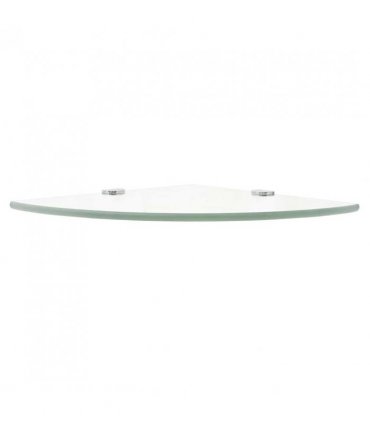vidaXL Corner Shelves 2 pcs with Chrome Supports Glass Clear 35x35 cm — Colour: transparent, Size: 35 x 35 cm
