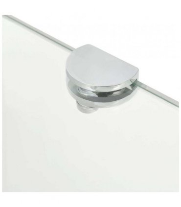 vidaXL Corner Shelves 2 pcs with Chrome Supports Glass Clear 35x35 cm — Colour: transparent, Size: 35 x 35 cm