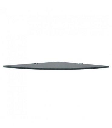 vidaXL Corner Shelf with Chrome Supports Glass Black 35x35 cm — Size: 35 x 35 cm