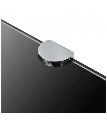 vidaXL Corner Shelf with Chrome Supports Glass Black 35x35 cm — Size: 35 x 35 cm