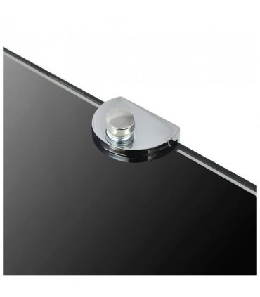 vidaXL Corner Shelf with Chrome Supports Glass Black 35x35 cm — Size: 35 x 35 cm
