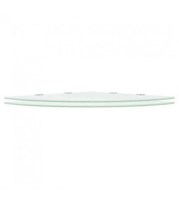 vidaXL Corner Shelves 2 pcs with Chrome Supports Glass White 45x45 cm — Size: 45 x 45 cm