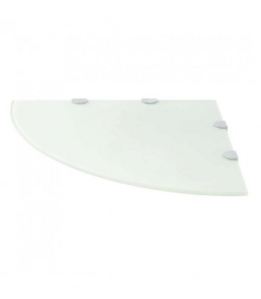 vidaXL Corner Shelves 2 pcs with Chrome Supports Glass White 45x45 cm — Size: 45 x 45 cm