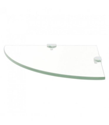 vidaXL Corner Shelf with Chrome Supports Glass Clear 35x35 cm — Colour: transparent, Size: 35 x 35 cm