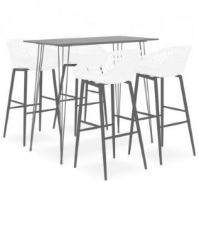 vidaXL 5 Piece Bar Set Black and White