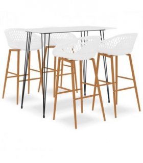 vidaXL 5 Piece Bar Set White — V0671953370