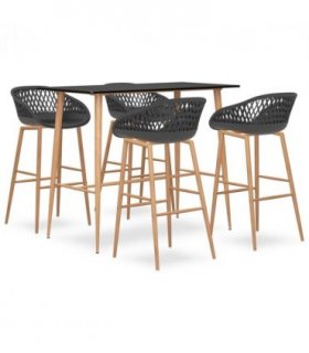 vidaXL 5 Piece Bar Set Black and Grey — V0671953417
