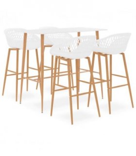 vidaXL 5 Piece Bar Set White — V0671953419
