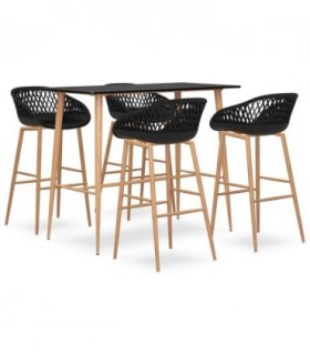 vidaXL 5 Piece Bar Set Black — V0671953420