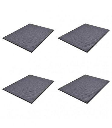 vidaXL PVC Door Mats 4 pcs Grey 90x60 cm
