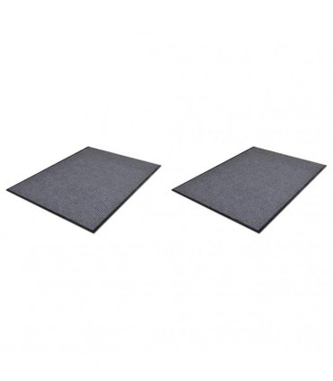 vidaXL PVC Door Mats 2 pcs Grey 90x60 cm