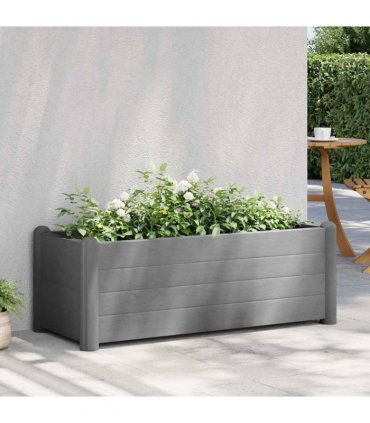 vidaXL Garden Raised Bed PP Stone Grey 100x43x35 cm — Size: 100 x 43 x 35 cm