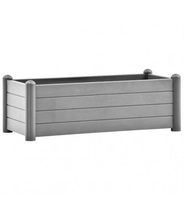 vidaXL Garden Raised Bed PP Stone Grey 100x43x35 cm — Size: 100 x 43 x 35 cm