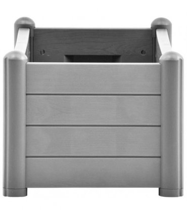vidaXL Garden Raised Bed PP Stone Grey 100x43x35 cm — Size: 100 x 43 x 35 cm