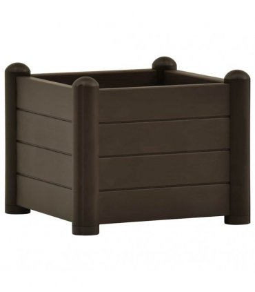 vidaXL Garden Raised Bed PP Mocha 43x43x35 cm — Size: 43 x 43 x 35 cm